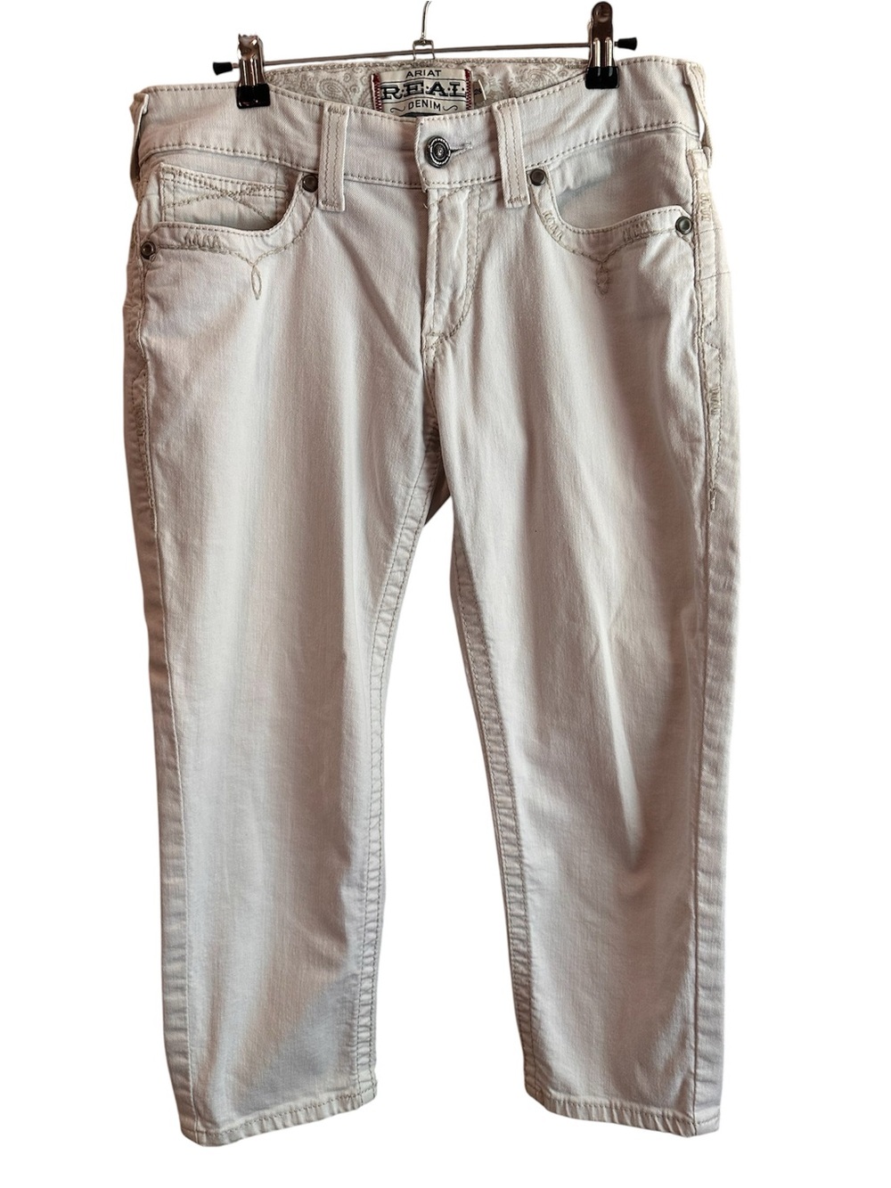 Ariat Cream Five-Pocket Cropped Jeans
